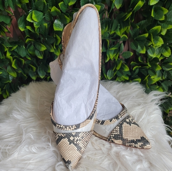 Antonio Melani Braylene Snake Print Leather Slingback Block Heel Women's Size 9 - Picture 3 of 11